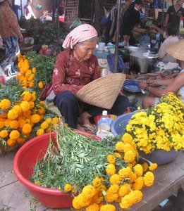 Flower seller at Chau Doc