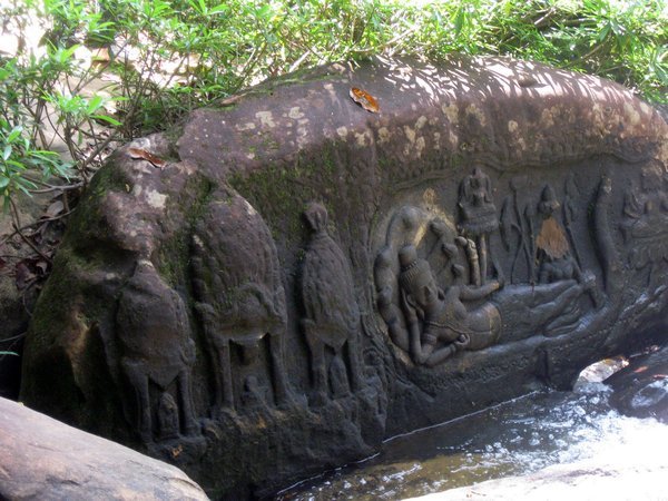 More river carvings at Kbal Spean