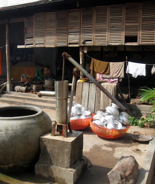 Monks' alms bowls - waiting to be washed