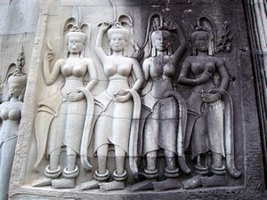 Stone carving detail, Angkor Wat