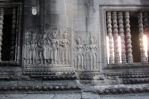 Angkor Wat window and carvings