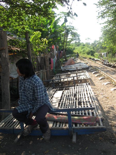 Bamboo train carriages