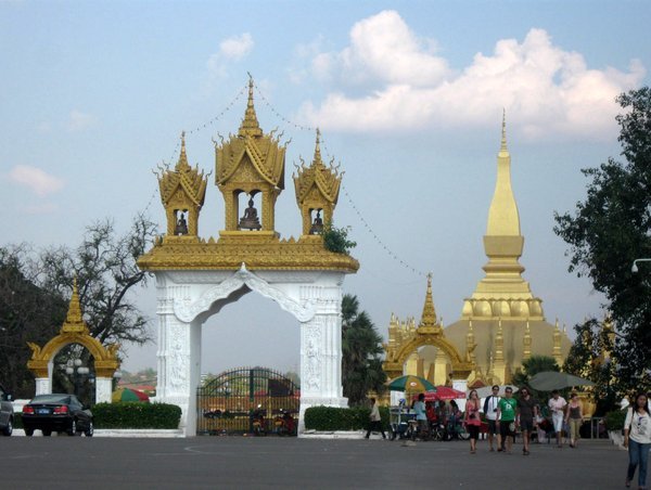 Gateway into Pha That Luang (in the background)