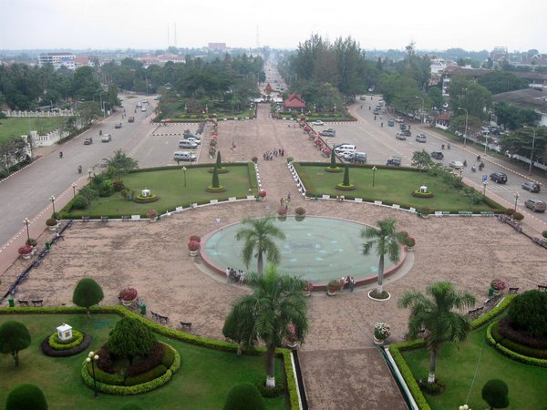 the view from the top of Patuxai