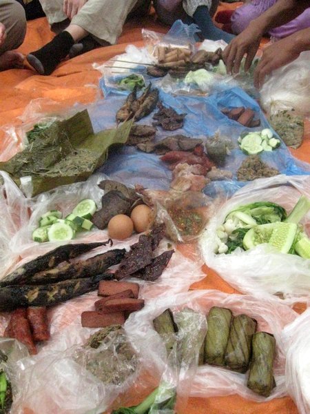Picnic food purchased at local market - eaten in the forest during our trek