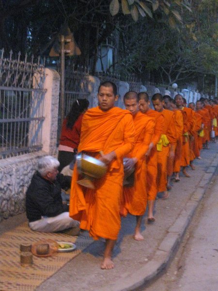 A procession of orange robes...