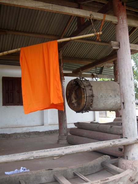 Monk's robe and drums at monastery