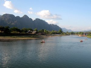Gorgeous river scenery at Vang Vieng