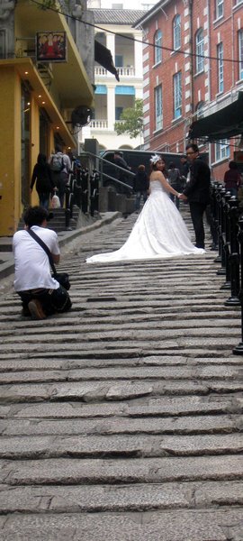 Bridal photos on one of the 'ladder' streets