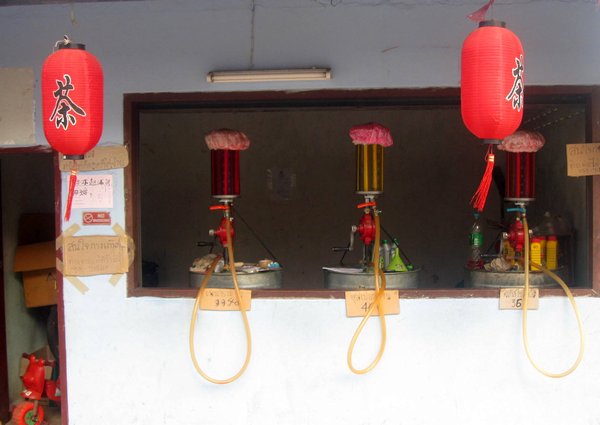 Chinese lanterns and petrol pumps in Mae Salong