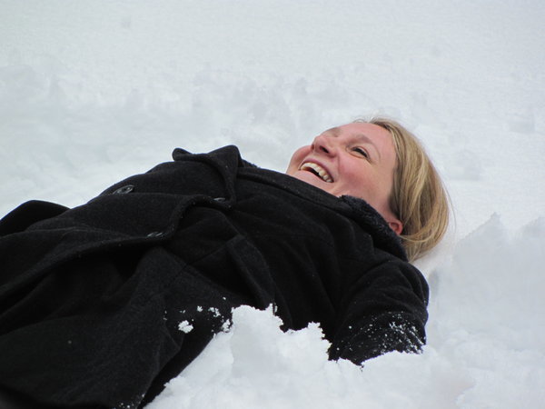 A lovely photo of Jane enjoying the snow