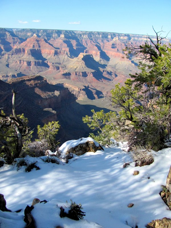 Snow on the rim of the Canyon