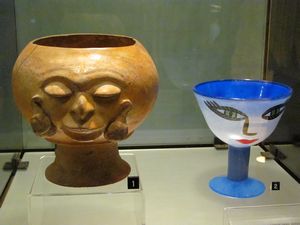 Mayan urn and modern glass - wonderful concept!