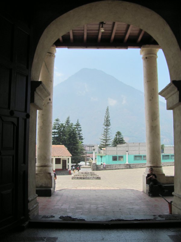 Another view of volcano from inside the church