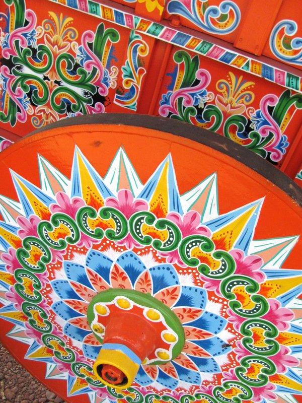 Paint detail on ox cart in Sarchi