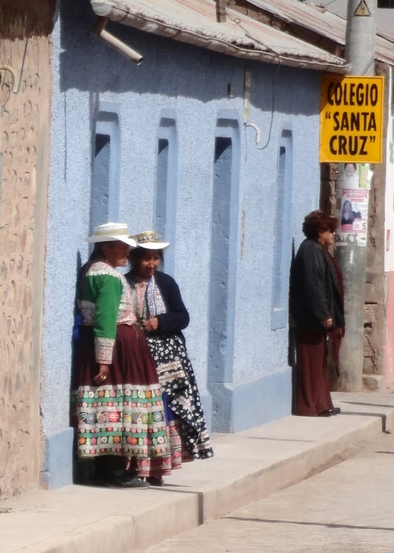 Slightly blurred - but showing the very different dress of the women of Cabanaconde