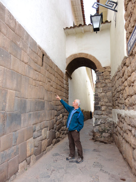 Jerry admiring the Inca stonework