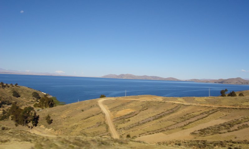 Our first view of lake Titicaca