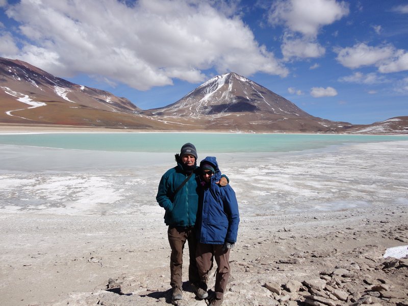 Jerry and I trying to stand upright at Laguna Verde