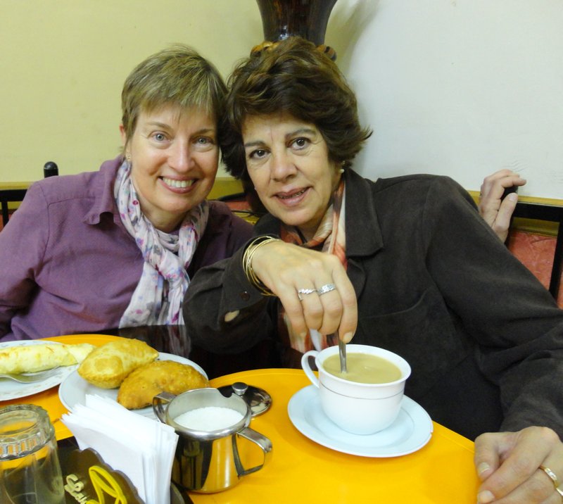 Virginia and Linny - last coffee together