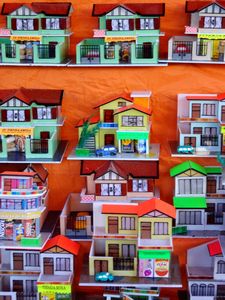 Miniature wooden houses