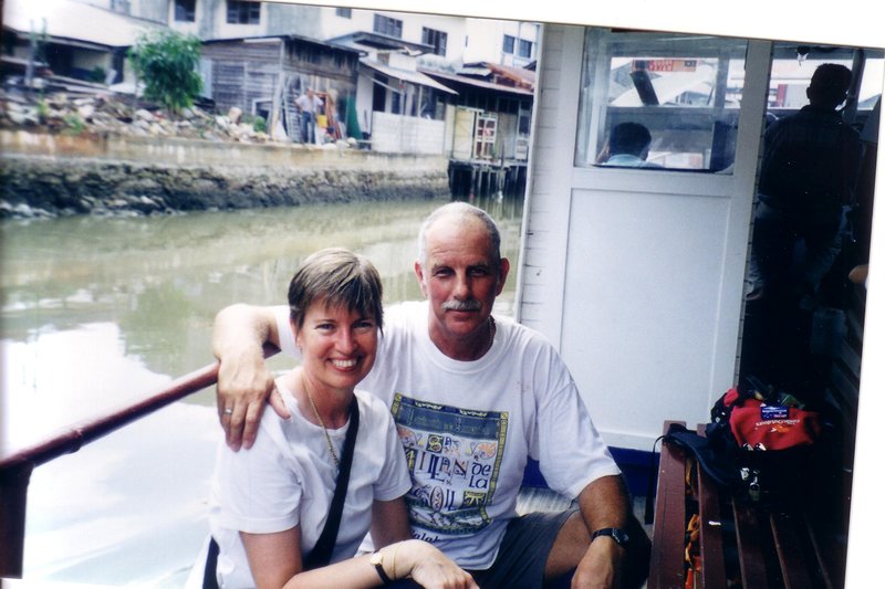 Jerry and Linny on river cruise in Melaka