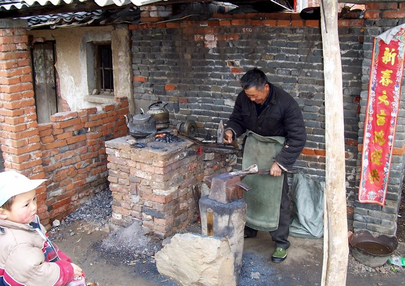 Blacksmith in tiny village close to our school