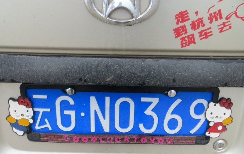 Kitschy Chinese number plate