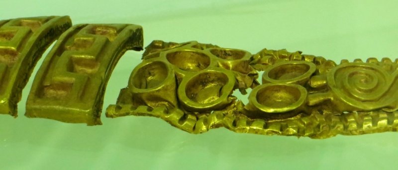 Gold sword sheath at the museum