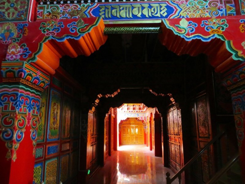 Inside the main temple at the monastery