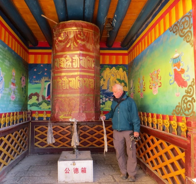 Jerry and the prayer wheel