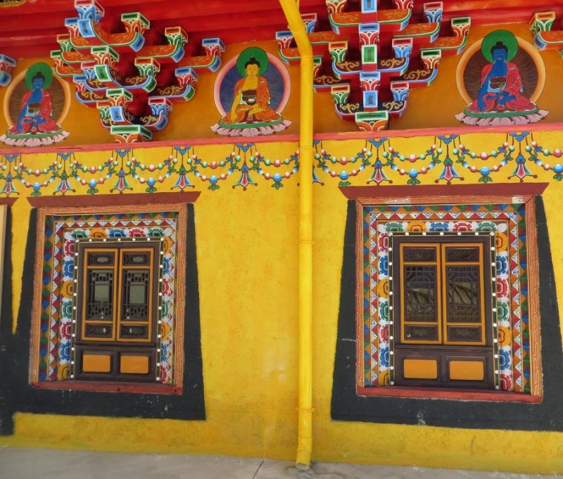 Colourful monastery windows