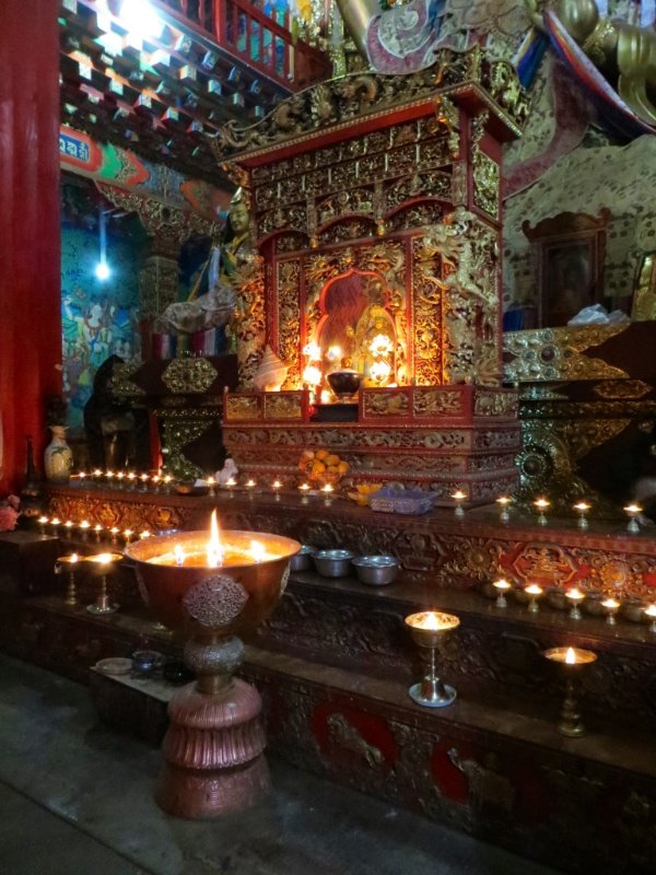 Main temple interior at the monastery 