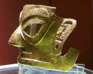 Gold funeral mask at Jinsha Museum