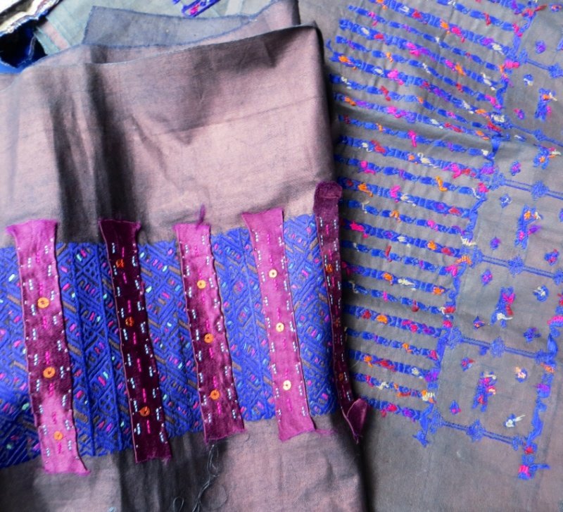 Embroidered panels of fabric for traditional tunic for sale