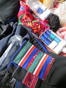 Items for sale on traditional clothing stall