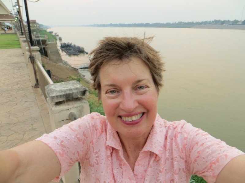 Linny beside the Mekong River