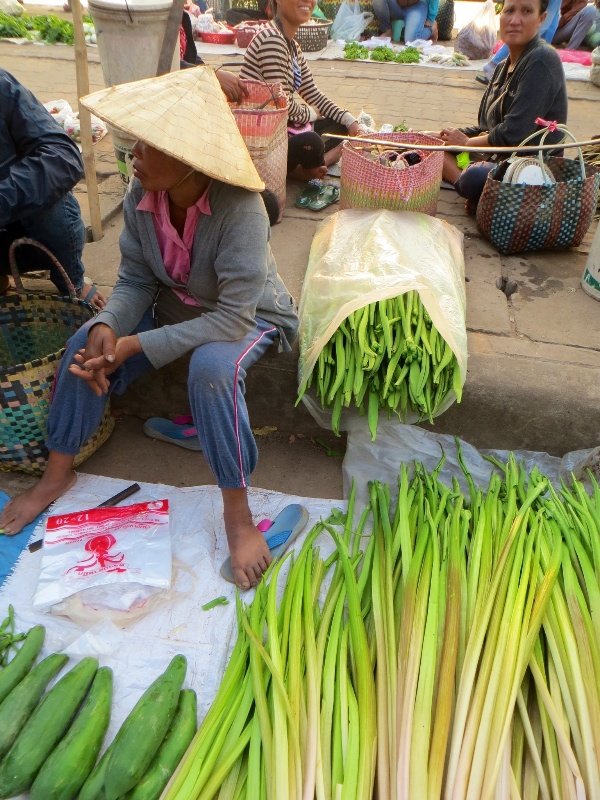 Vietnamese trader at the market 