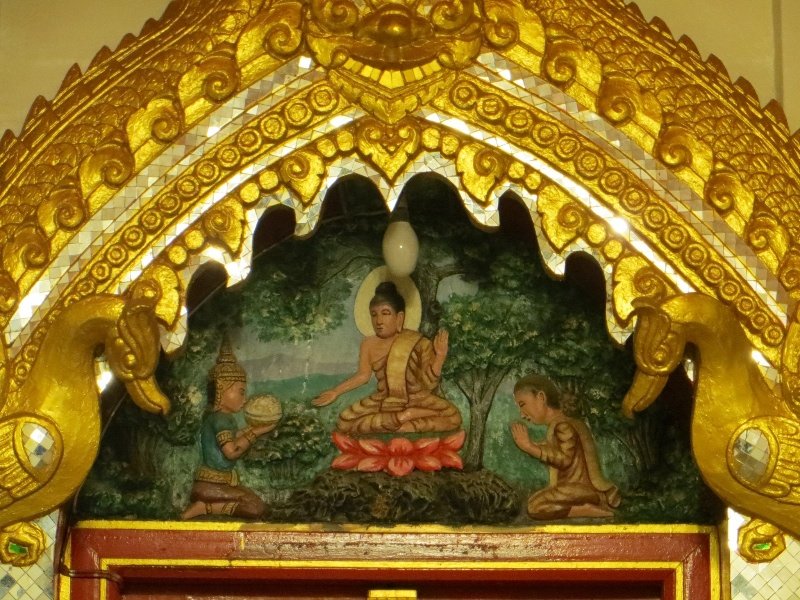Above the door of temple within the Wat