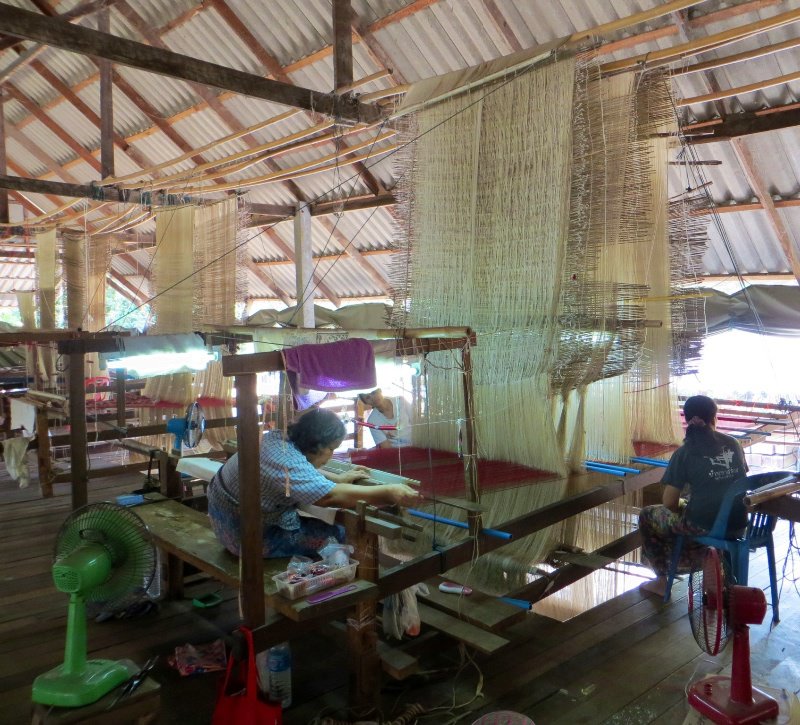 The large unwieldy weaving looms 