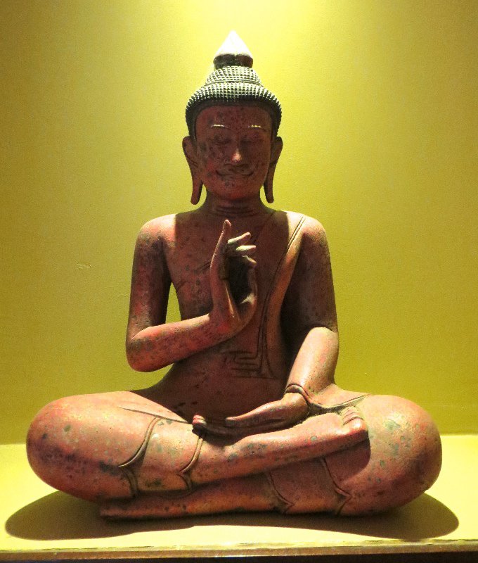 Buddha on display at Raffles Hotel