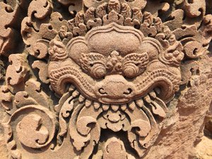 Detail of a carvin at Banteay Srei