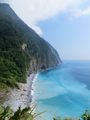 The glorious blu colour of the sea at Qingshui Cliffs