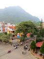 Small vegetable market - looking from our hotel window in Ha Giang city