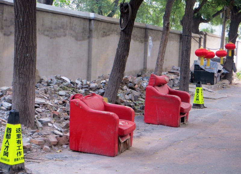 Lonely chairs in the hutong