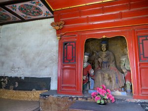The monk's bedroom in the Hanging Monastery