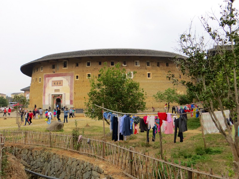 Outside the king of the tulou in Hongkeng village