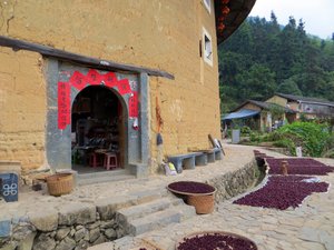 Tulou front entrance in Tianluokeng