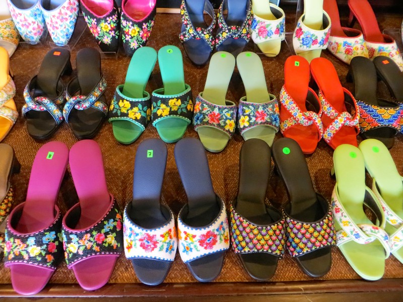 Beaded shoes sold to the tourists