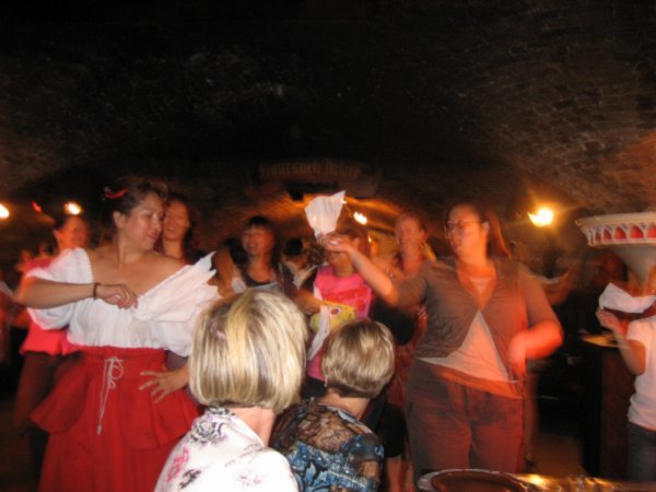 Jane and crowd participation, medieval banquet